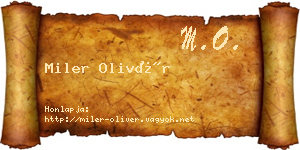 Miler Olivér névjegykártya